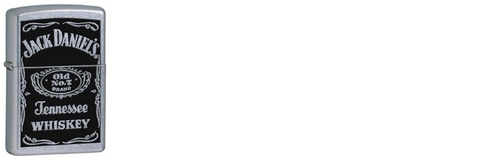 Zippo Lighter, Windproof series Satin Chrome  (Jack Daniel's)