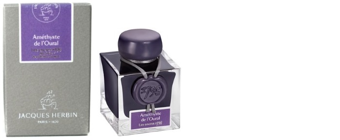 Jacques Herbin Ink bottle, 1798 Ink series Amethyste De L'Oural Ink
