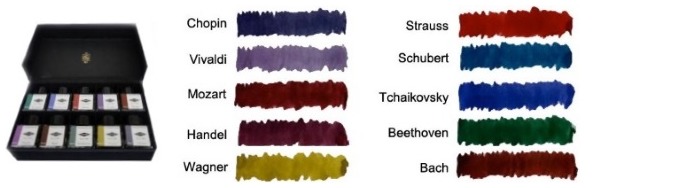 Diamine Ink bottles set, Music series 10 x 30ml 