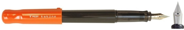 Pilot Fountain pen, Kakuno series Orange & Gray