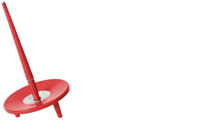 Ballograf Pen on stand, Deskset series Red CT (without chain)