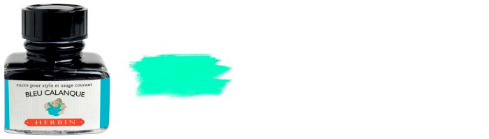 J.Herbin Ink bottle, The Jewel of Inks series Blue-Green ink (Bleu calanque)- 30ml
