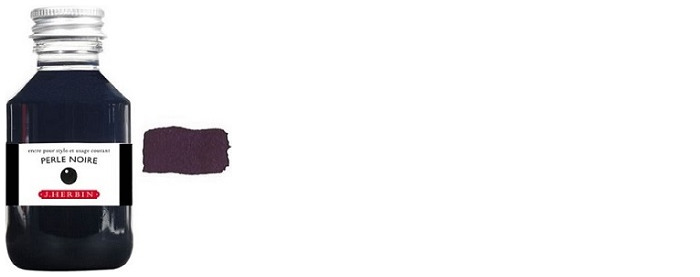 J.Herbin Ink bottle, The Jewel of Inks series Black ink (Perle noire)- 100 ml