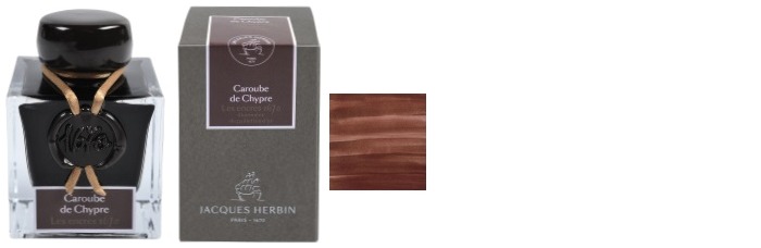 Jacques Herbin Ink bottle, 1670 Inks series Carob of Cyprus ink (with gold flecks)