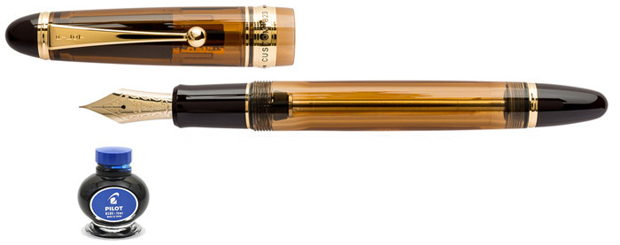 Pilot Fountain pen, Custom 823 series Amber GT (Blue ink)