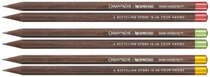 Caran d'Ache Lead pencils, Nespresso Swiss Wood LE No.4 series (3/pack)