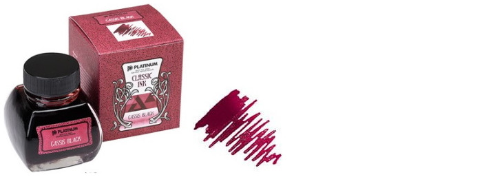 Platinum Ink bottle, Classic Ink series Fuchsia ink (Cassis Black - 60ml)