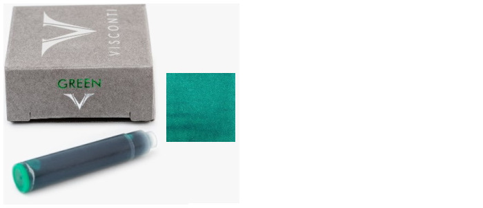 Visconti Ink cartridge, Refill & ink series Green ink (10/box)