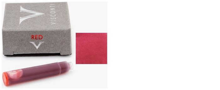 Visconti Ink cartridge, Refill & ink series Red ink (10/box)