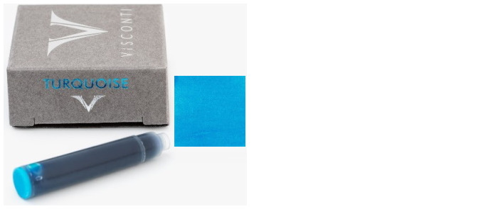 Visconti Ink cartridge, Refill & ink series Turquoise ink (10/box)