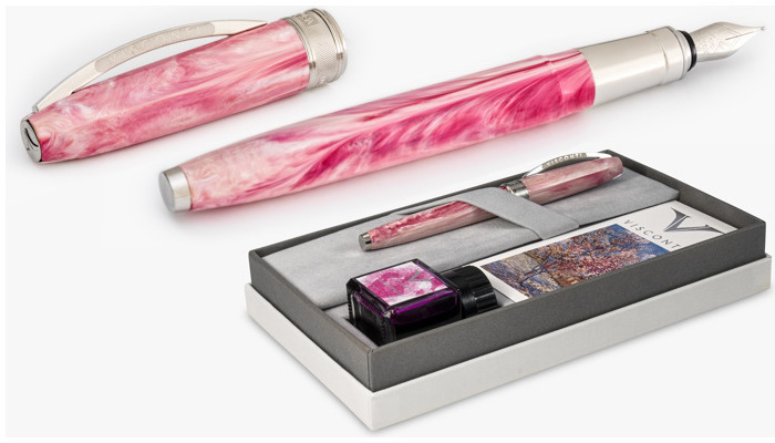 Visconti Fountain pen set, Van Gogh series Pink (Souvenir de Mauve - with ink bottle)