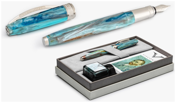 Visconti Fountain pen set, Van Gogh series Turquoise (Portrait - with ink bottle)