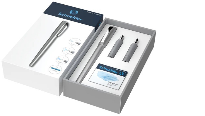 Schneider Fountain pen set, Callissima series Anthracite (1.1 mm, 1.5 mm & 1.8 mm)