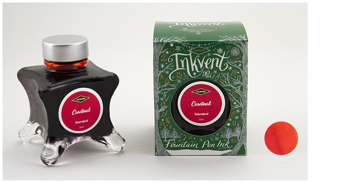 Diamine Ink bottle, Inkvent Green Edition series Cardinal ink (50ml)