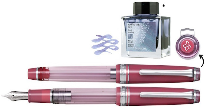 Sailor Fountain pen, Pro Gear Slim Manyo Fountain Pen #2 Special Edition series Wisteria (14kt nib)