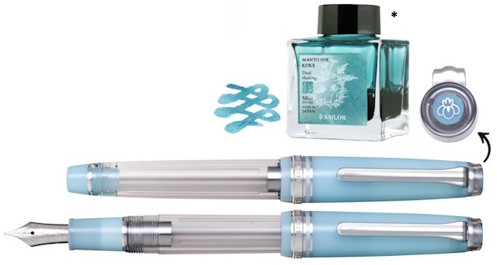 Sailor Fountain pen, Pro Gear Slim Manyo Fountain Pen #2 Special Edition series Moss (14kt nib)