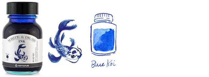 Octopus Fluids Ink bottle, Write & Draw Ink series Blue ink (Koi) - 50ml