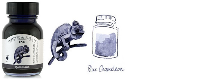 Octopus Fluids Ink bottle, Write & Draw Ink series Blue ink (Chameleon) - 50ml