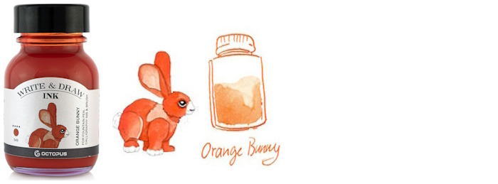 Octopus Fluids Ink bottle, Write & Draw Ink series Orange ink (Bunny) - 50ml
