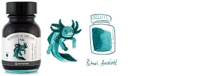 Octopus Fluids Ink bottle, Write & Draw Ink series Petrol ink (Axolotl) - 50ml