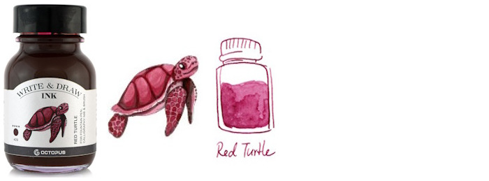 Octopus Fluids Ink bottle, Write & Draw Ink series Red ink (Turtle) - 50ml
