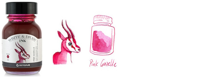 Octopus Fluids Ink bottle, Write & Draw Ink series Pink ink (Gazelle) - 50ml