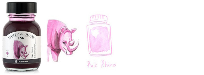 Octopus Fluids Ink bottle, Write & Draw Ink series Pink ink (Rhino) - 50ml