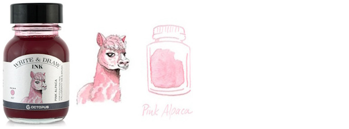 Octopus Fluids Ink bottle, Write & Draw Ink series Pink ink (Alpaca) - 50ml
