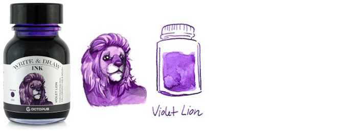 Octopus Fluids Ink bottle, Write & Draw Ink series Violet ink (Lion) - 50ml