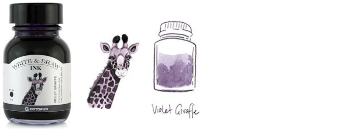 Octopus Fluids Ink bottle, Write & Draw Ink series Violet ink (Giraffe) - 50ml
