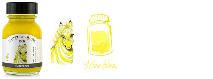 Octopus Fluids Ink bottle, Write & Draw Ink series Yellow ink (Zebra) - 50ml