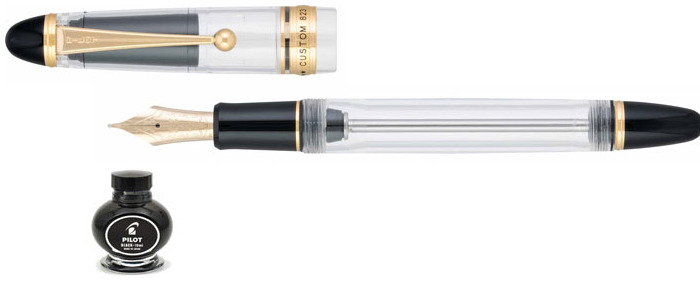 Pilot Fountain pen, Custom 823 series Clear GT (Black ink)