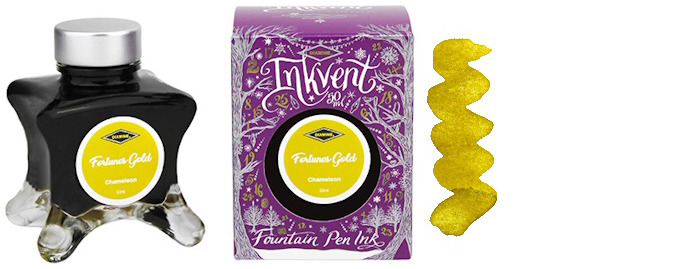 Diamine Ink bottle, Inkvent Purple Edition series Fortunes Gold ink (50ml)