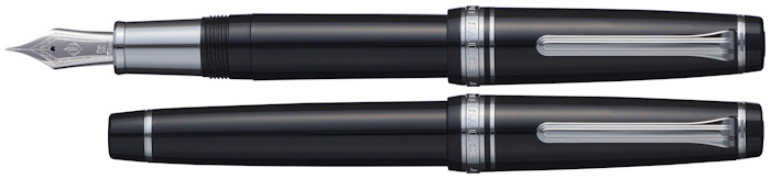Sailor Fountain pen, Pro Gear Ginza Silver LE series Black CT (Standard-21kt nib)