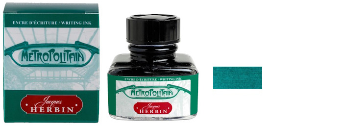 Jacques Herbin Ink bottle, Paris Collection series Vert Métropolitain ink - 30ml