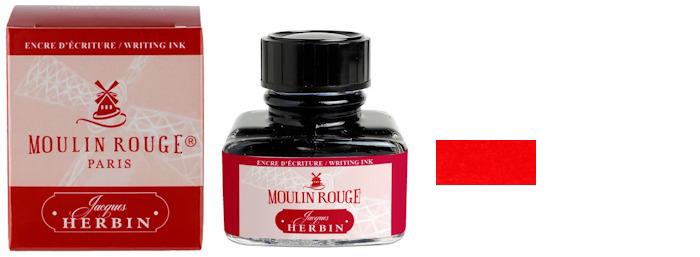 Jacques Herbin Ink bottle, Paris Collection series Moulin Rouge ink - 30ml