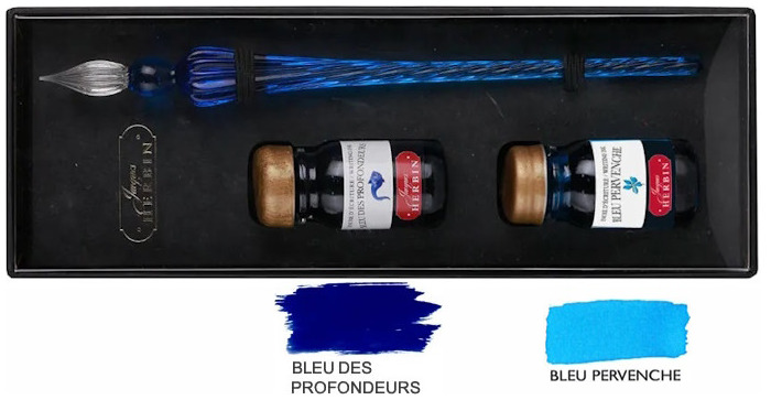 Jacques Herbin Glass pen & ink bottles set Overseas