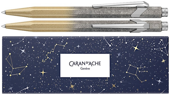 Caran d'Ache Ballpoint pen, 849 Cosmic Blue Special Edition series - Gilded