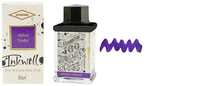 Diamine Ink bottle, 160th Anniversary ink 75ml series Athol Violet ink 