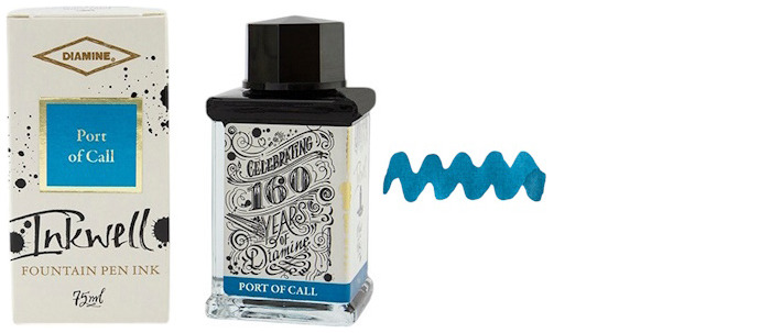 Diamine Ink bottle, 160th Anniversary ink 75ml series Port of Call ink 