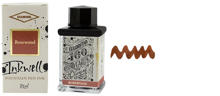 Diamine Ink bottle, 160th Anniversary ink 75ml series Rosewood ink 