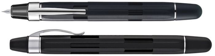 Nahvalur Fountain pen, Eclipse series Black Silver