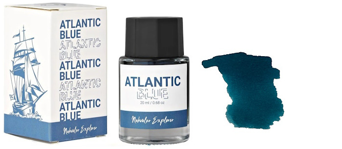 Nahvalur Ink bottle, Explorer series Atlantic Blue ink (20ml)