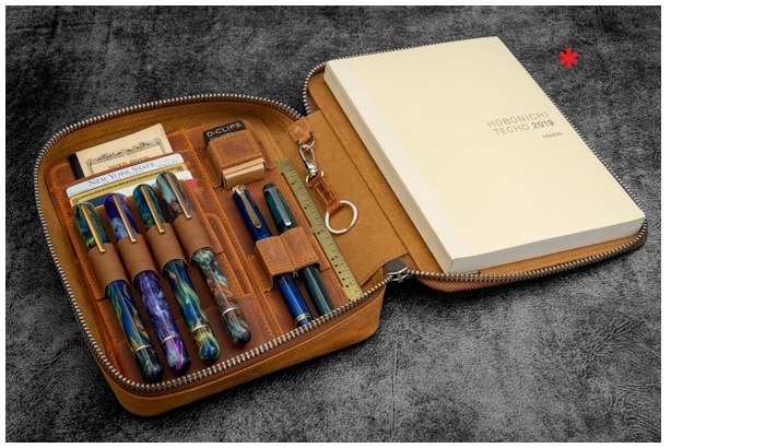 Galen Leather Co. Pouch, Expansi-Folio Leather Wide A5 Zip series Crazy Horse Brown