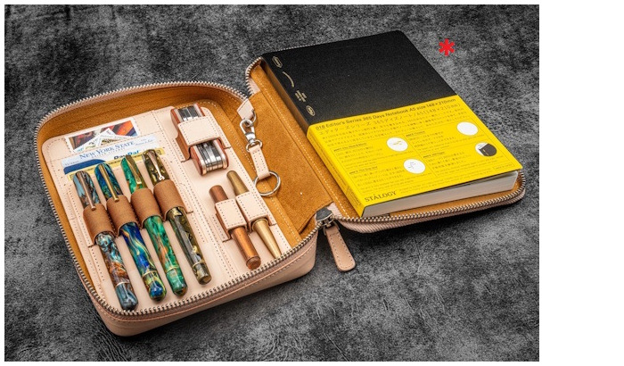 Galen Leather Co. Pouch, Expansi-Folio Leather Wide A5 Zip series Undyed