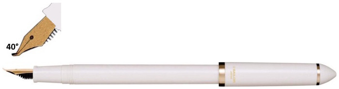 Sailor fountain pen, Compass Fude series Pearl White (40°)