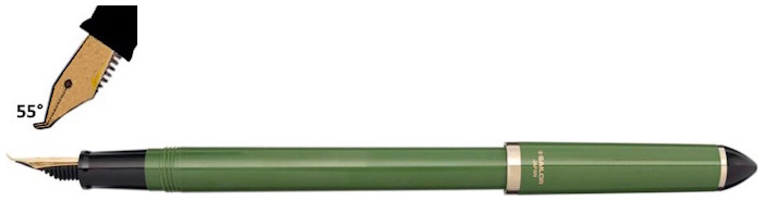 Sailor fountain pen, Compass Fude series Green (55°)