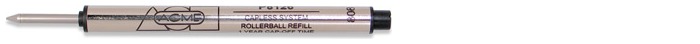 Acme Writing Tools Roller refill, Refill & ink - Recharge & encre serie Black ink