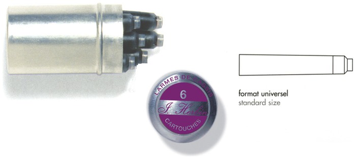 J.Herbin  Ink cartridge, La Perle des Encres serie Pink ink (Blackcurrant)