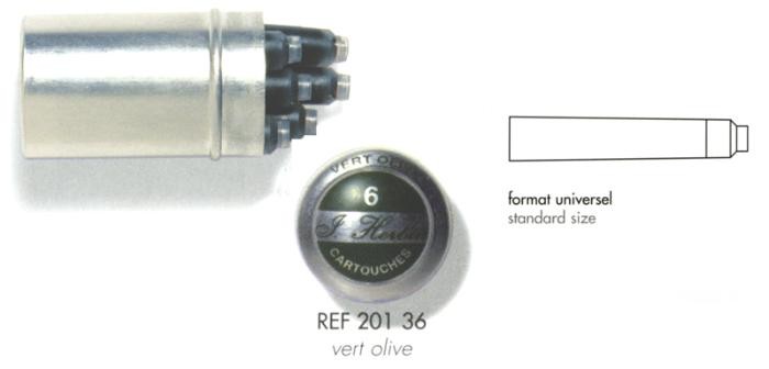 J.Herbin  Ink cartridge, La Perle des Encres serie Green ink (Olive green)